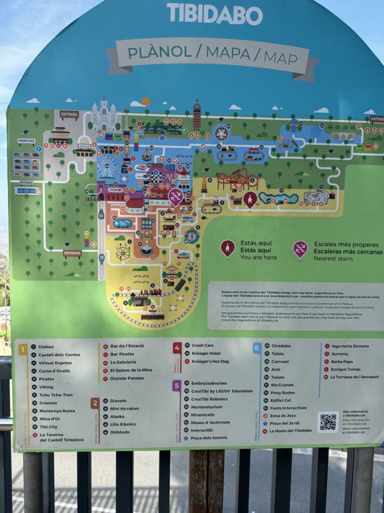 TIBIDABO遊園地の地図